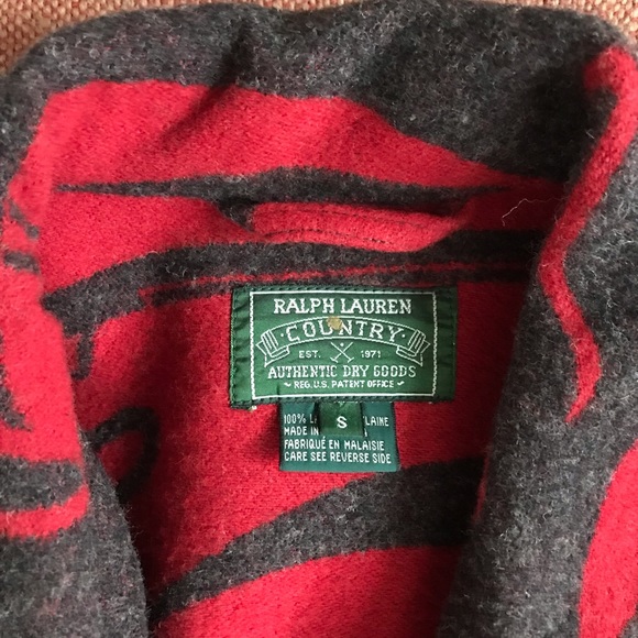 Vintage Ralph Lauren Native American Wool Coat w/ Belt - Picture 4 of 5